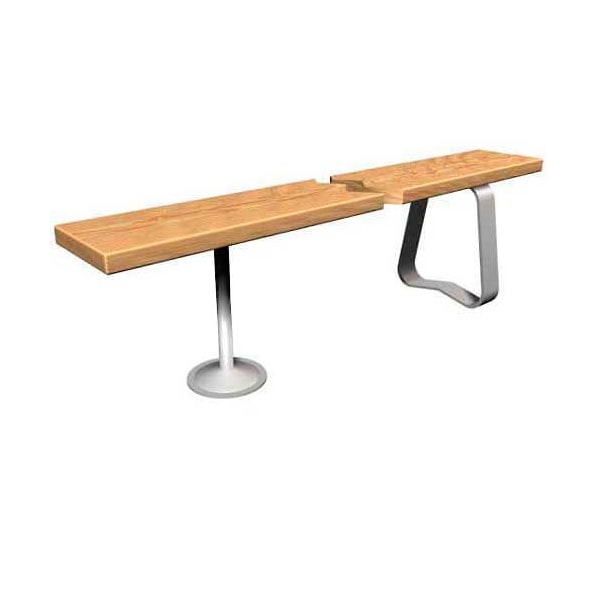 Global Industrial Steel Tube Pedestal Legs for Plastic Locker Benches, Gray, Each B490815 - main
